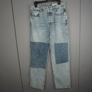 AG Women's Jeans Clove Patched Relaxed Fit Straight Leg Jeans in Nomad size 28